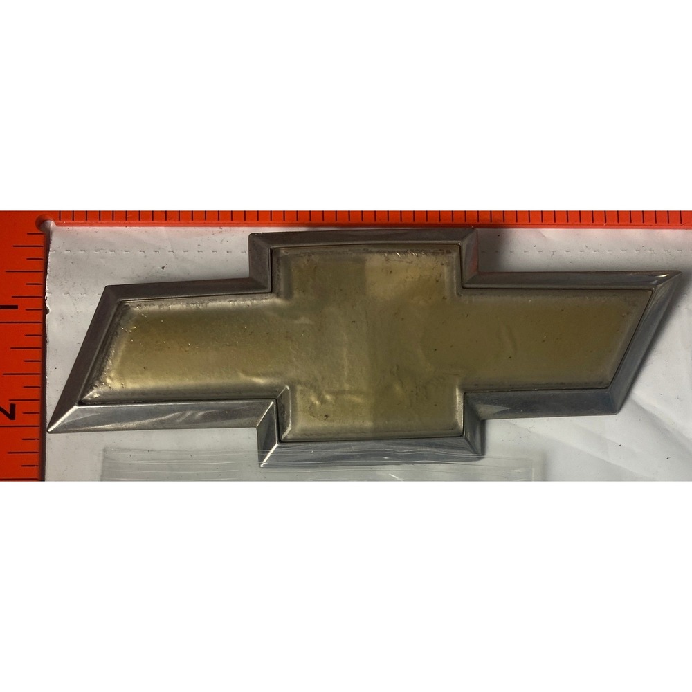 Chevrolet Gold Bowtie Front Grille Emblem Chrome Trim Inch Vintage OEM